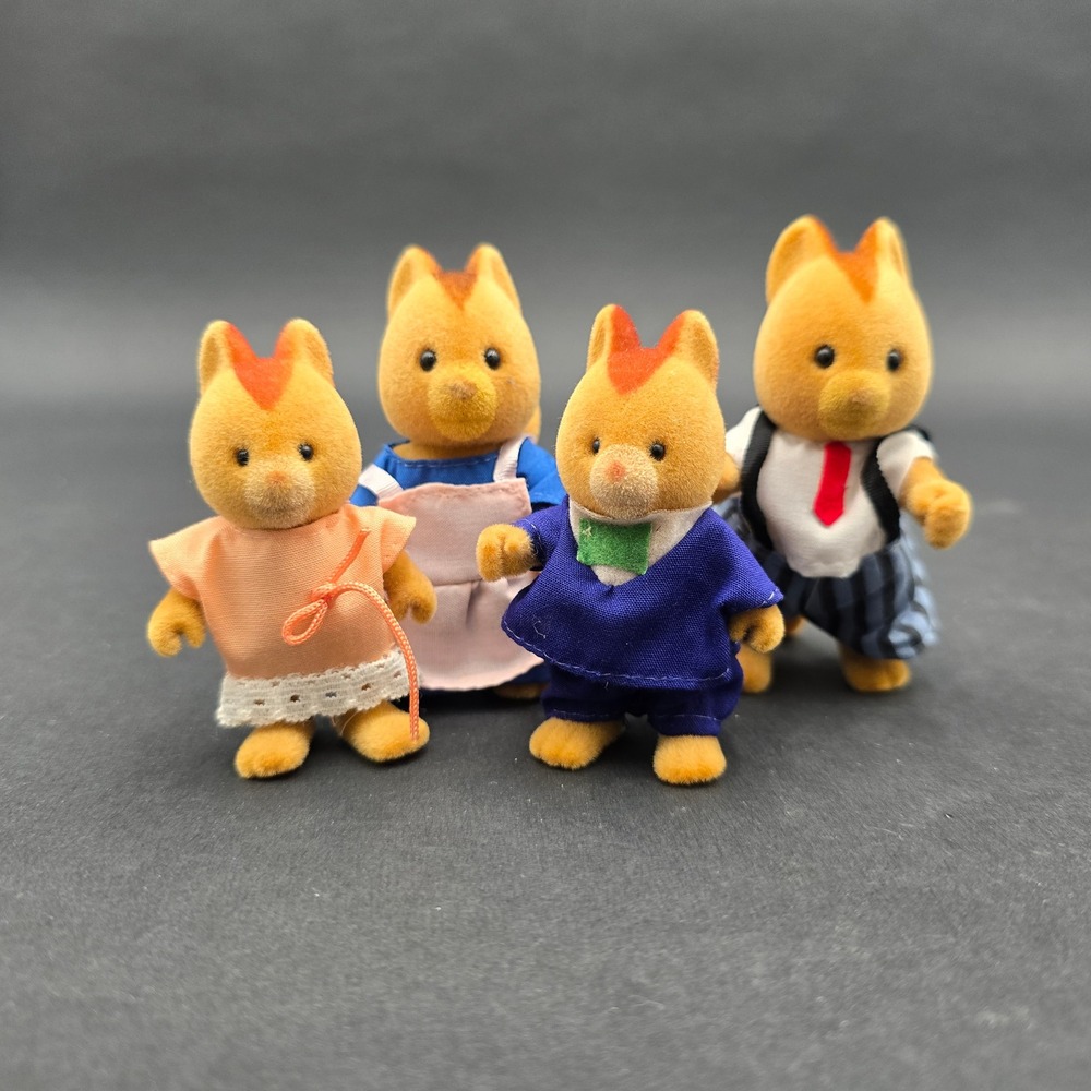 Sylvanian Families Calico Critters Chipmunk Family Vintage Toy Figures
